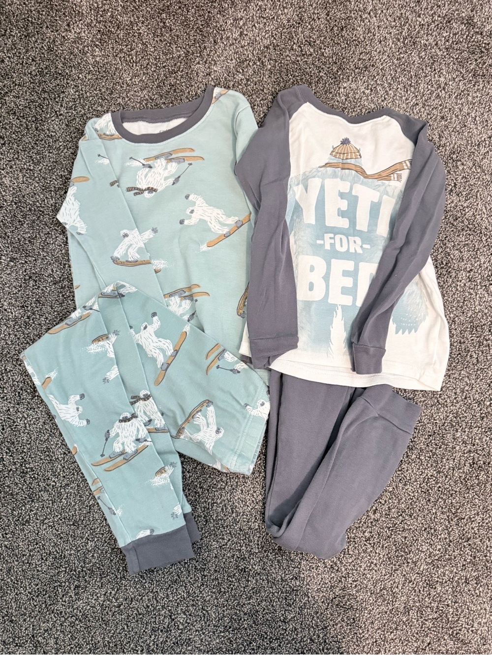 Carter's Kids Yeti Pajama Set - Light Blue & Gray